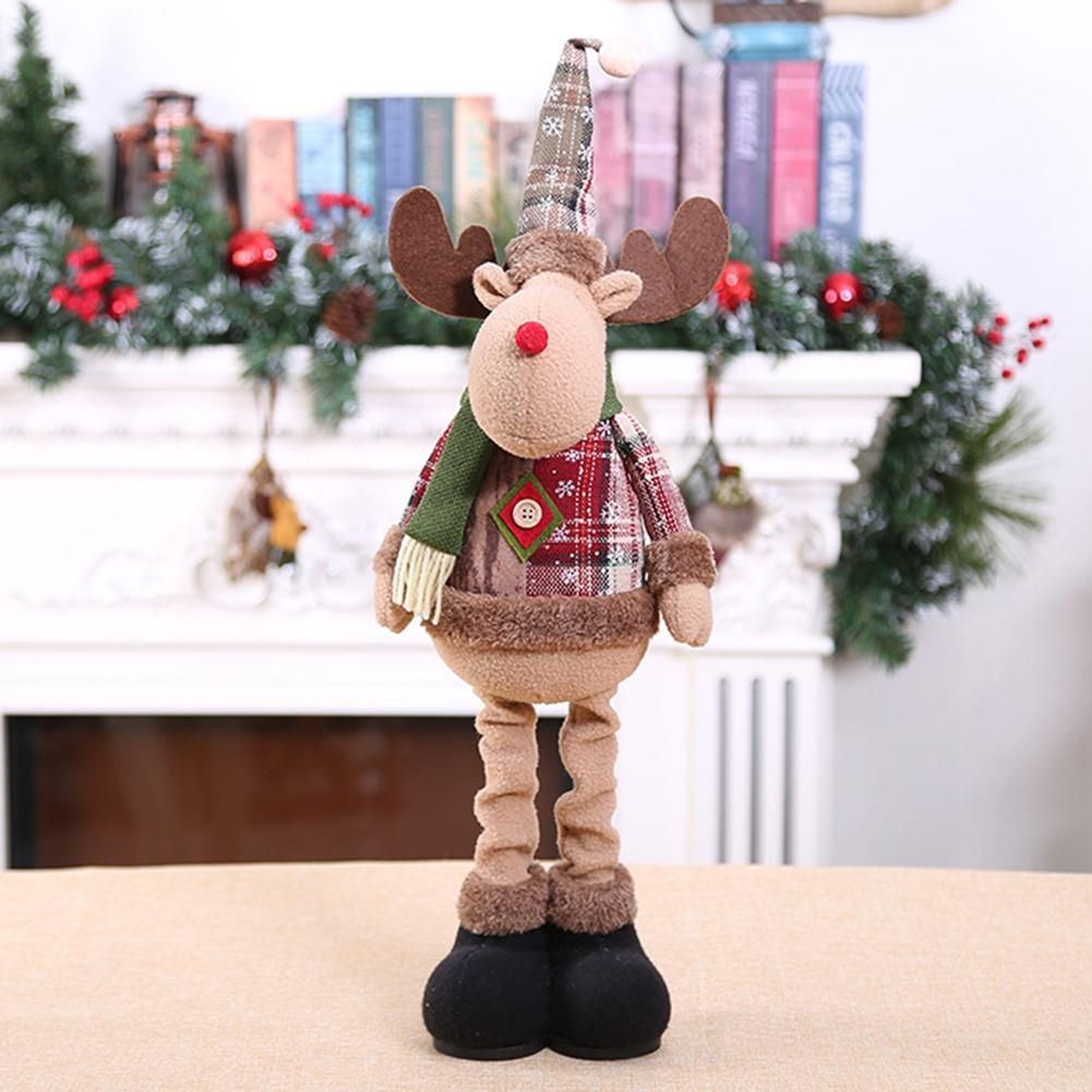 Christmas Santa Claus Plush Dolls Snowman Ornament Xmas Decoration Kids Toy