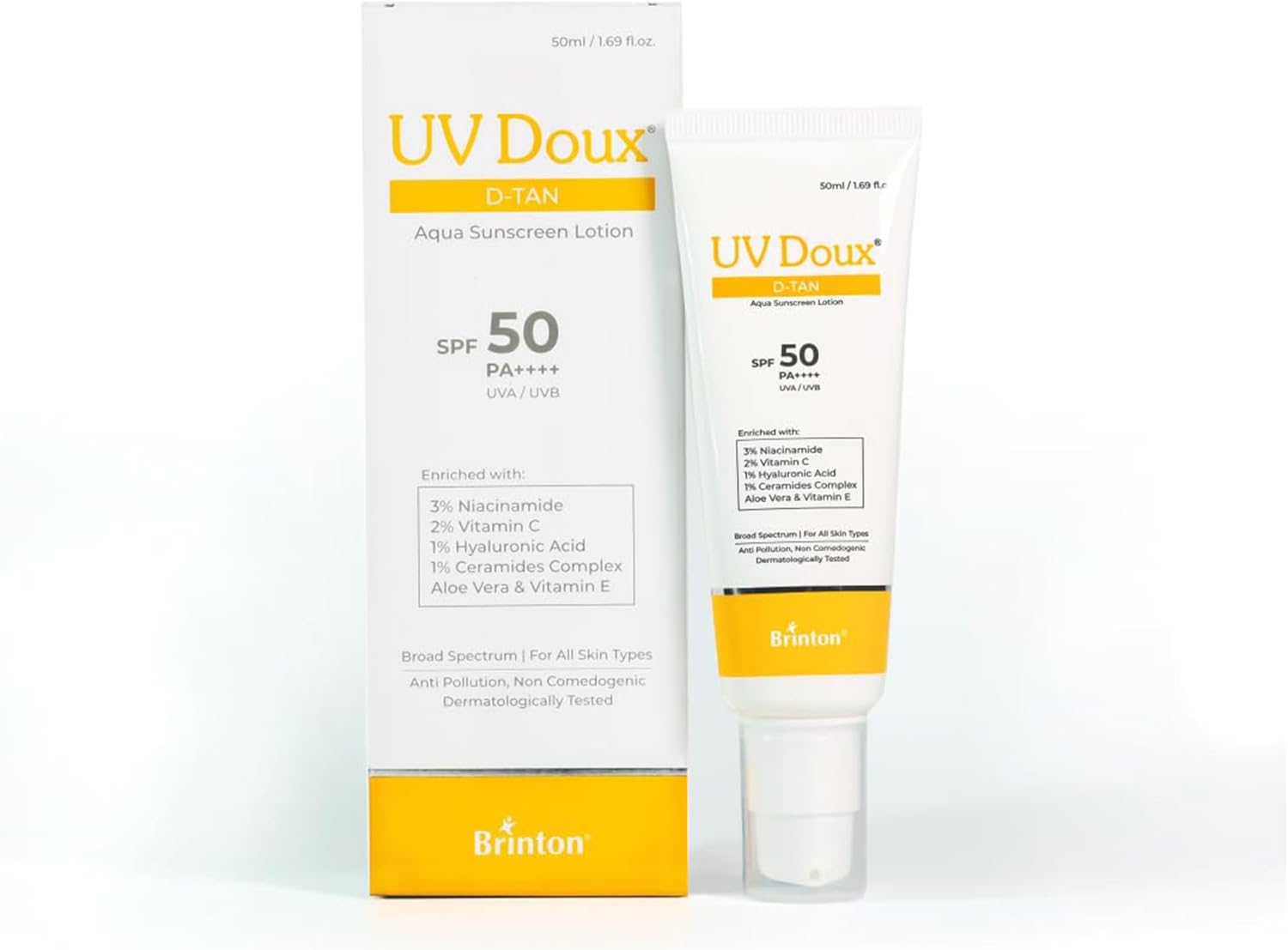 Brinton UV DOUX D-TAN AQUA SUNSCREEN LOTION 50ML