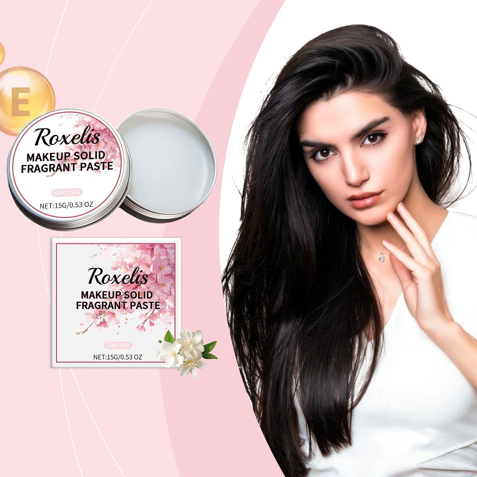 Cherry Blossom Balm, Long-Lasting Light Fragrance, Moisturizing, Non-Sticky ,15g