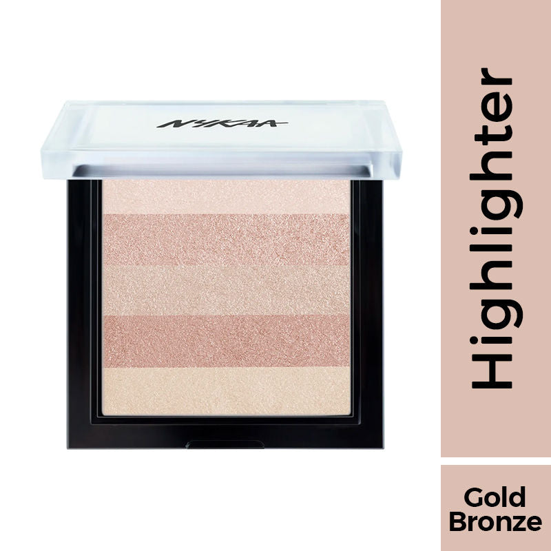 أهداف Nykaa Glow! لوحة هايلايتر Shimmer Brick  Good Old Gold