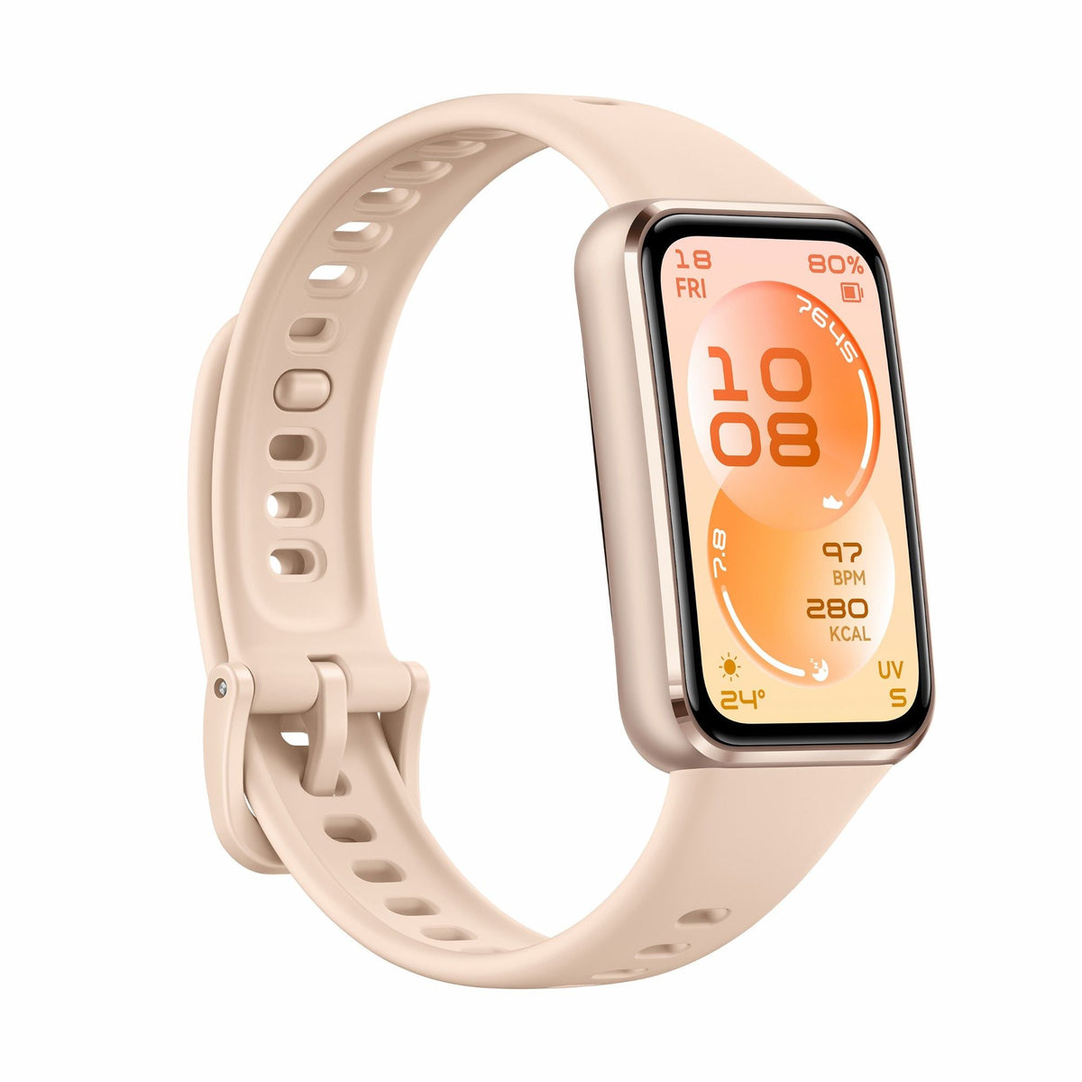 Huawei Band 11 Smart Fitness Band, Aluminium Alloy Case with Fluoroelastomer Strap, Beige