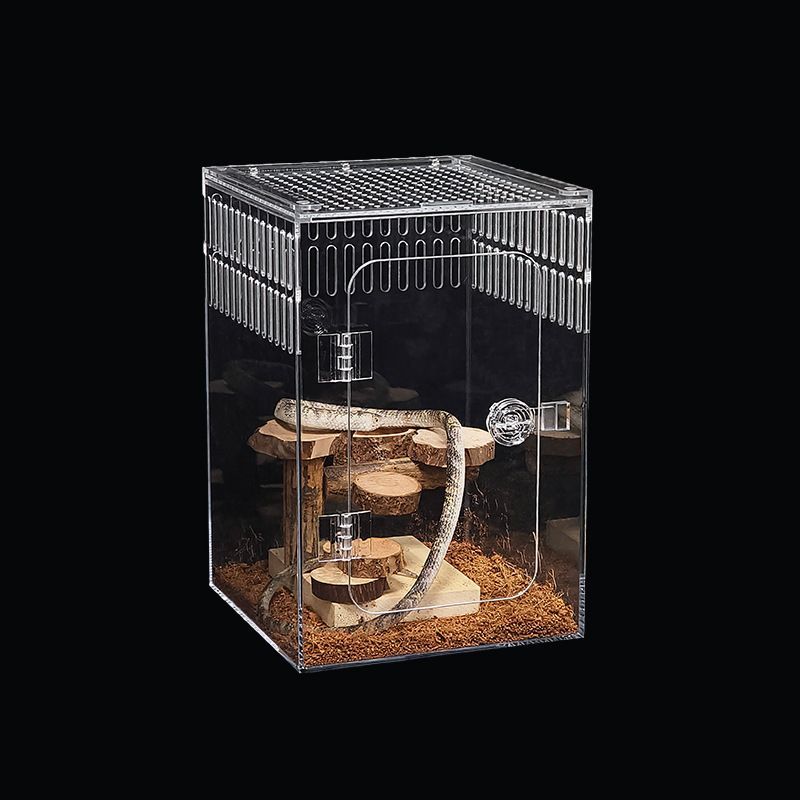 Acrylic Feeding Box Faunarium Transparent Acrylic Habitat Terrarium Reptile Breeding Box
