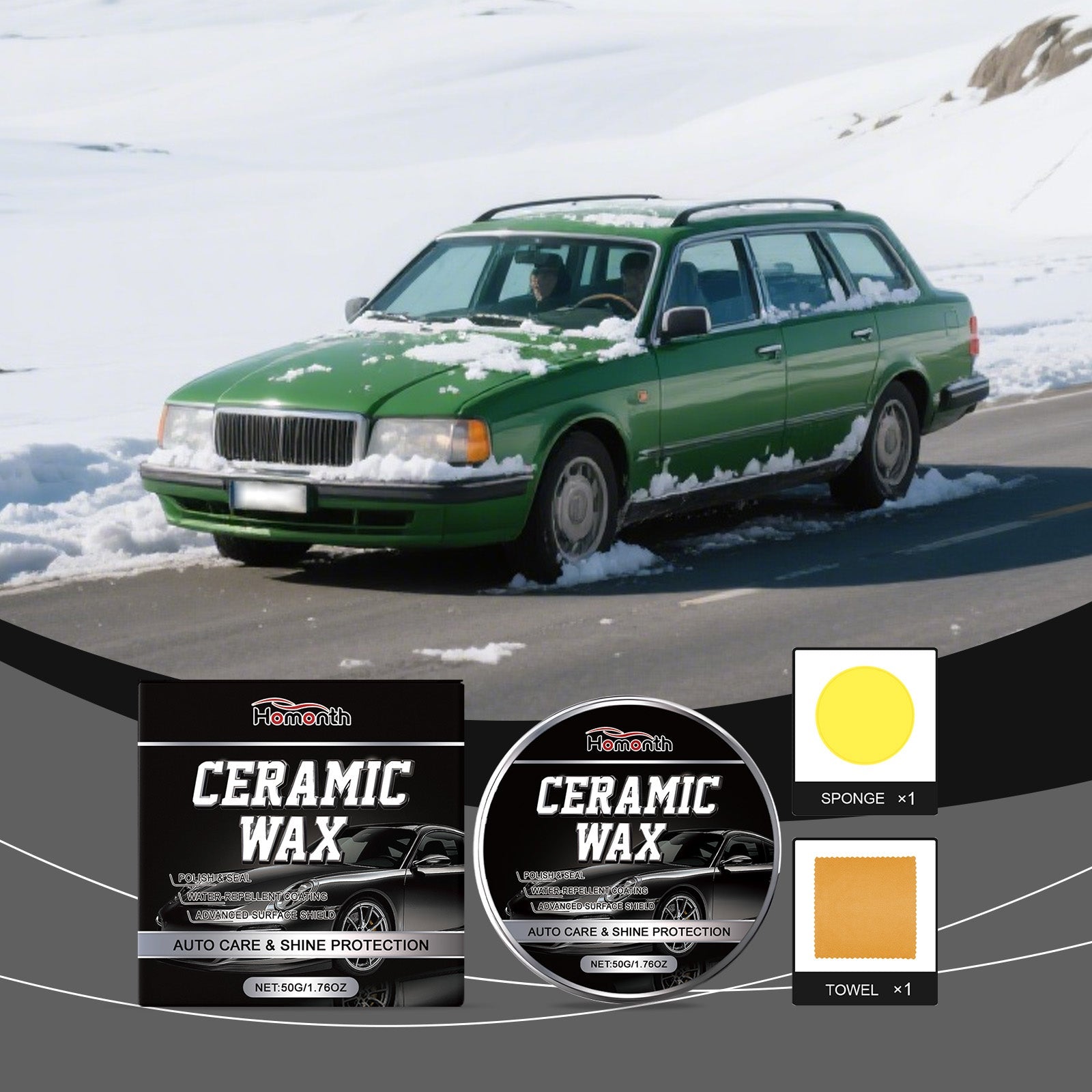 Car Care Wax Set, Car Paint Polish, Maintenance, Anti-Fouling, Easy Surface Refurbishment ,1set