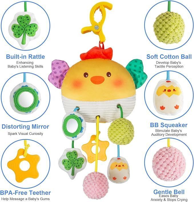 Car Seat Toy Stroller Sensory Toy Babies Gift for infant 3-12 Months