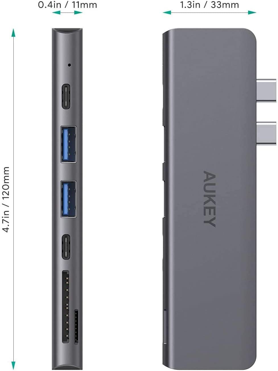 Aukey CB-C76 Thunderbolt 3 40Gbps 7 in 1 USB C Hub