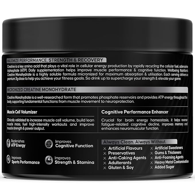 Wellbeing Nutrition Creatine Monohydrate Unflavored 100g
