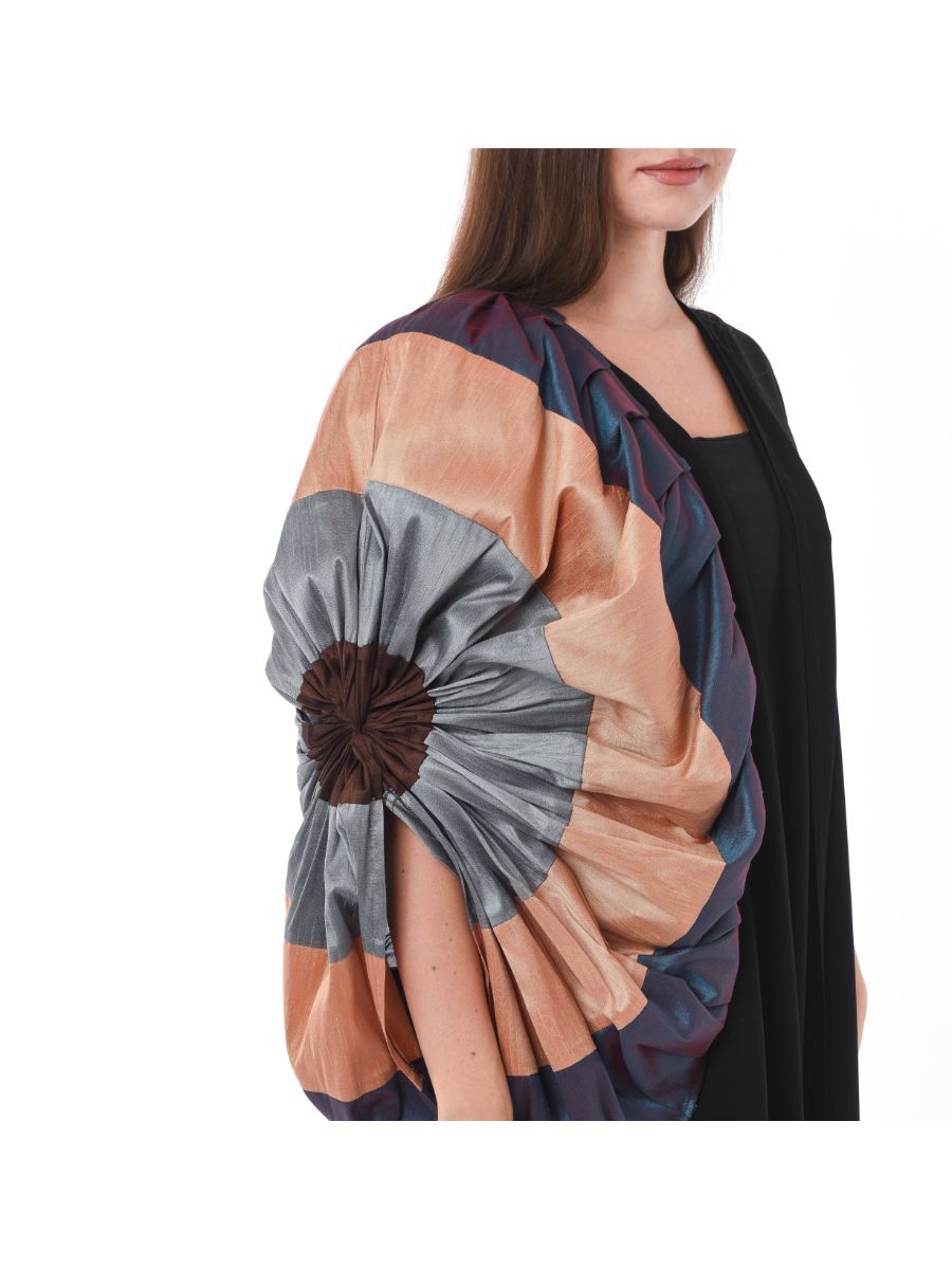 MOiSTREET Uniquely Styled Black Abaya