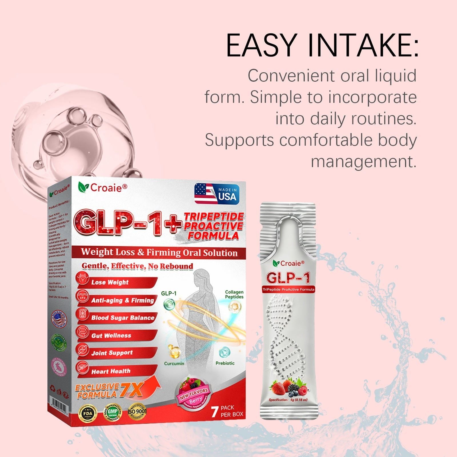 Boost Your Body Care, Slimming & Skin Firming Liquid Drink, Portable Daily Supplement ,7 pcs
