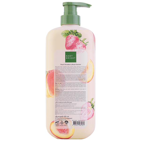 منظف الجسم بالخوخ والفراولة 450 مل بيبي برايت (ب)