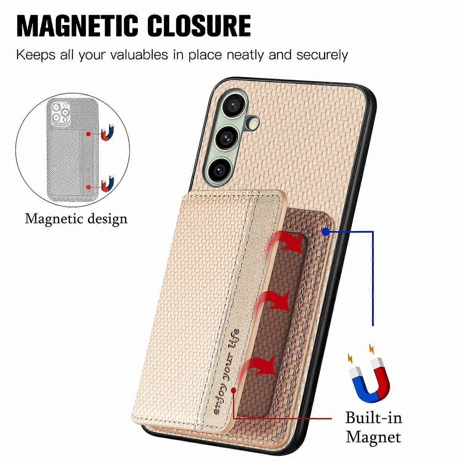 Rfid Blocking Carbon Fiber Leather Case For Samsung Galaxy A56 5G
