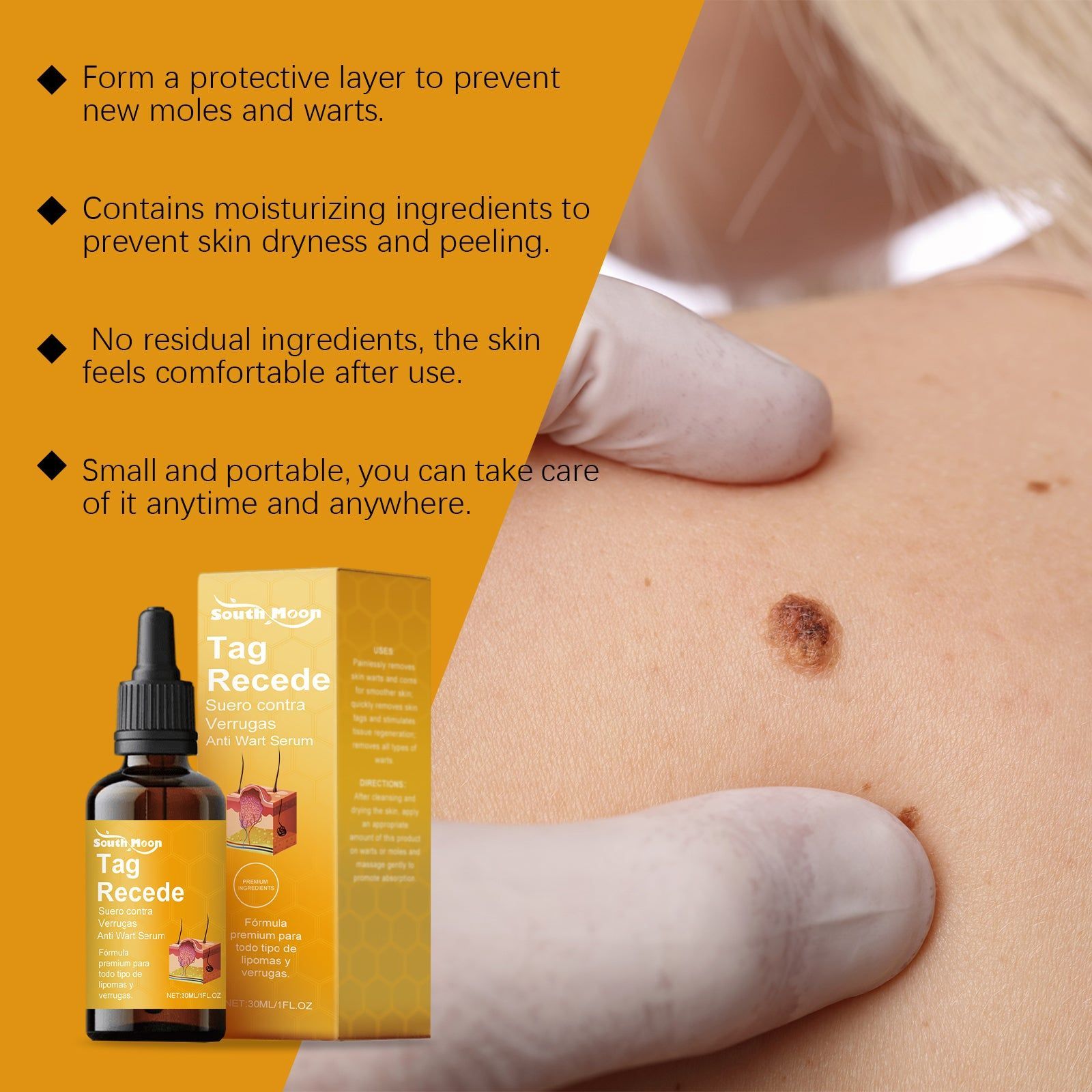 Bee Venom Skin Care Liquid, Painless Wart & Mole Removal, Daily Herbal Moisturizer ,30ml