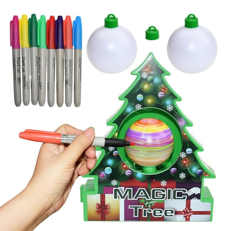 Christmas Tree Ornament Decorating Kit Kids Painted Ball Craft Activity Game DIY Toy