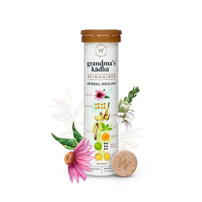 Wellbeing Nutritions Grandma's Kadha Immunity Booster, Effervescent Tablets