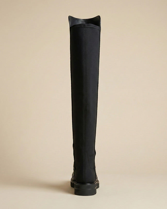 Stuart Weitzman 5050 lift woven black boots