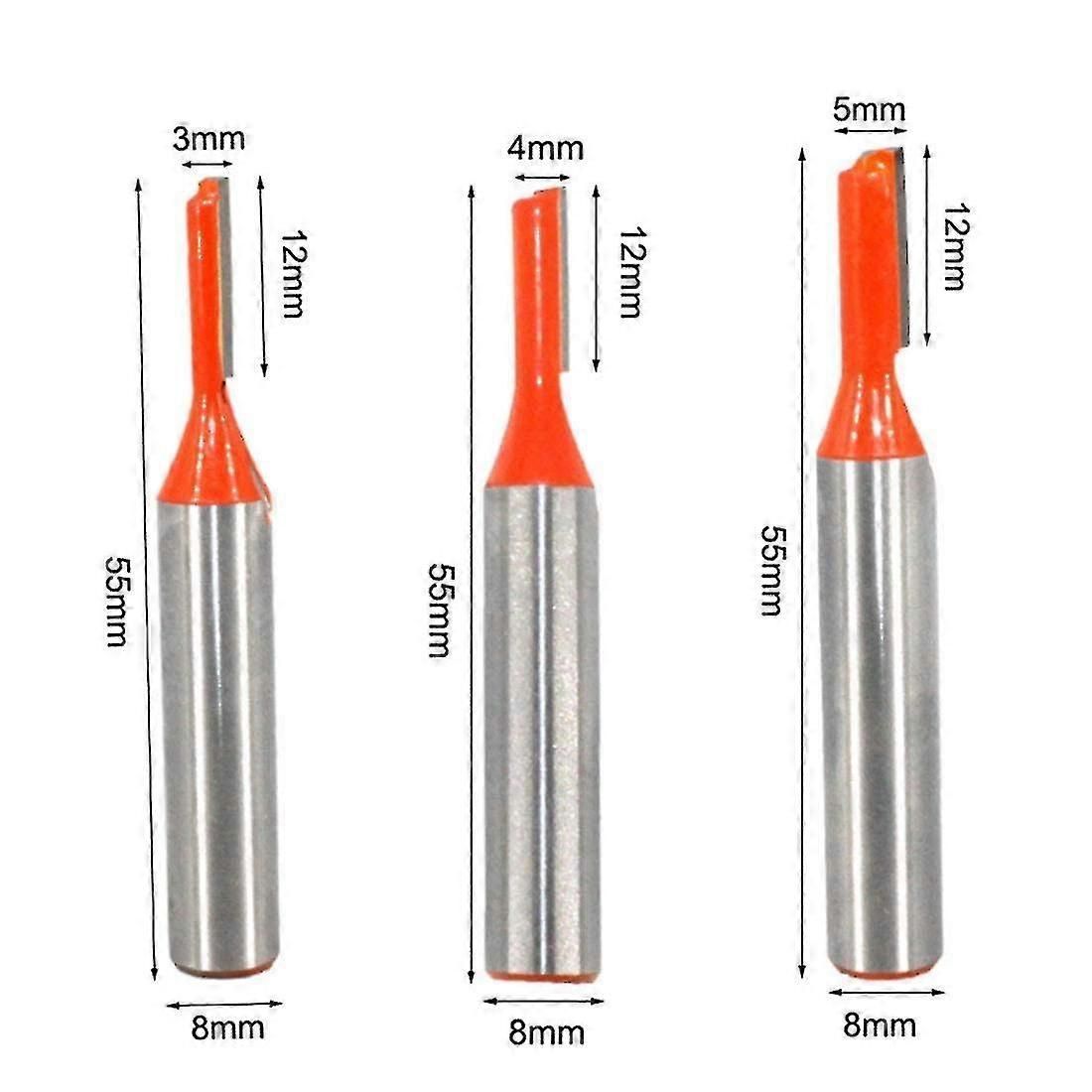 Router Bit Set Straight Grooving Cutter for Woodworking Tools