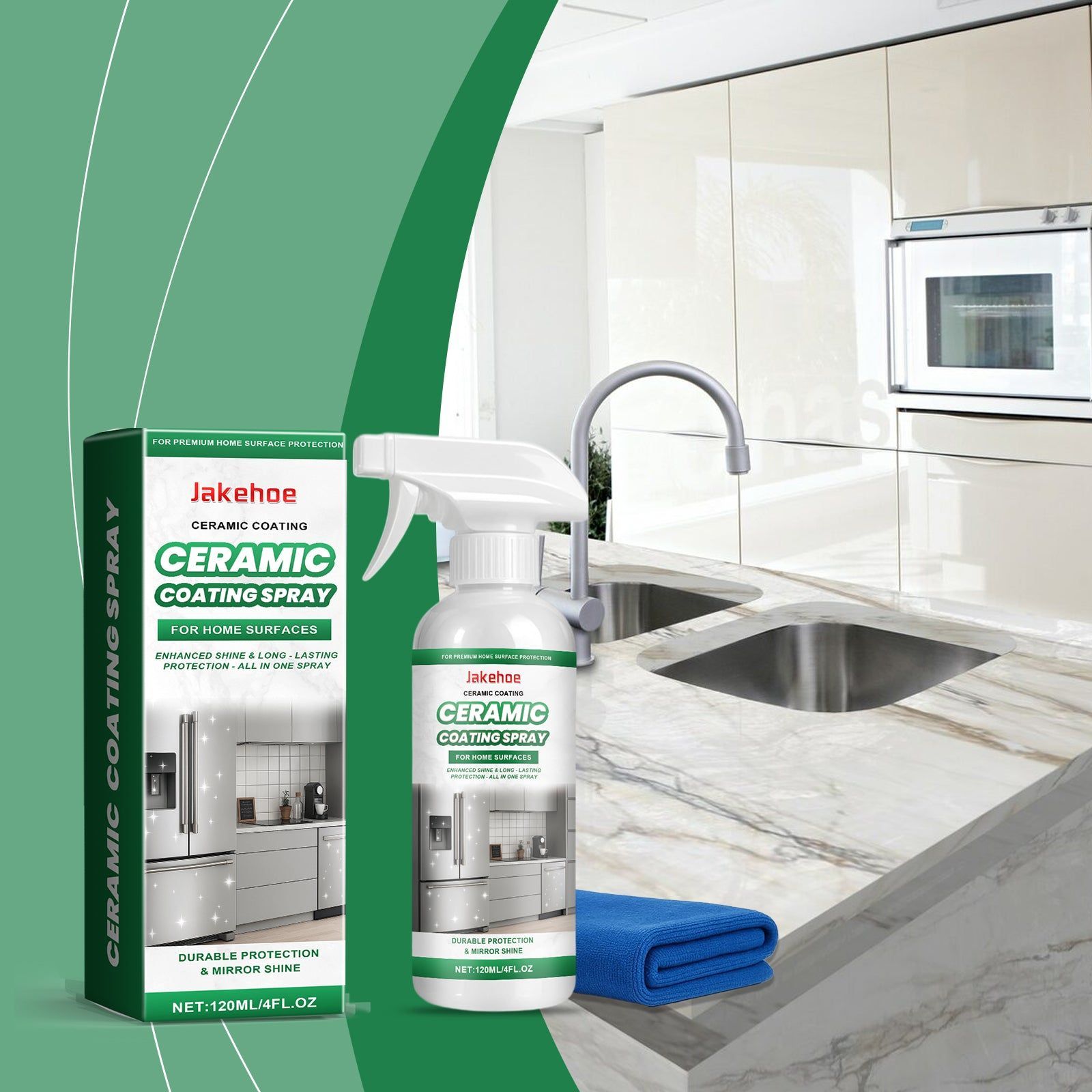 Ceramic Coating Spray for Cleaning and Polishing, Indoor Tile Brightening, Dirt Resistance ,1set