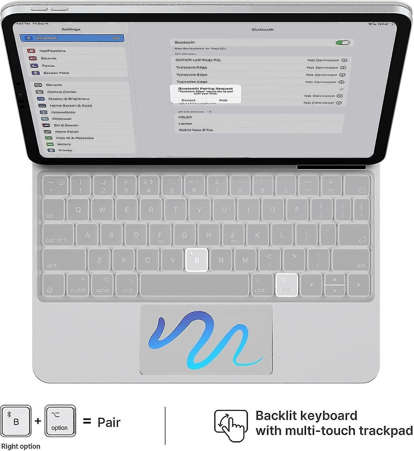 Slim Magnetic Backlit Keyboard Case For iPad 10th Generation (10.9-inch, 2022)  Wireless Cover with Keypad & Multi-touch Trackpad
