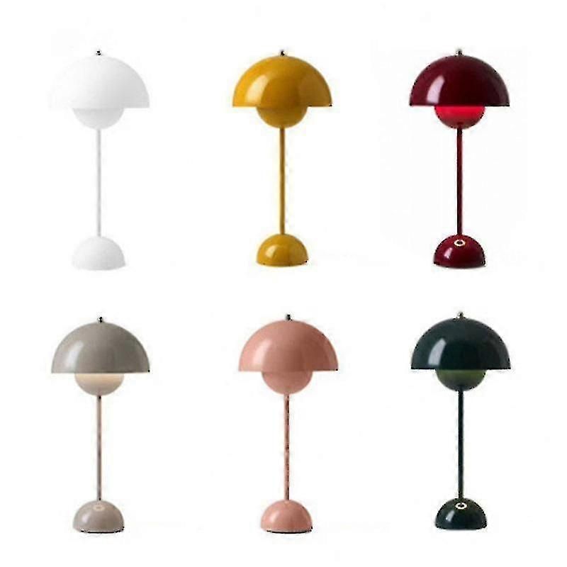 Nordic Rechargeable Flower Table Lamp Bedside Desk Lamp Mushroom Bedroom Table Decoration Night Tabl