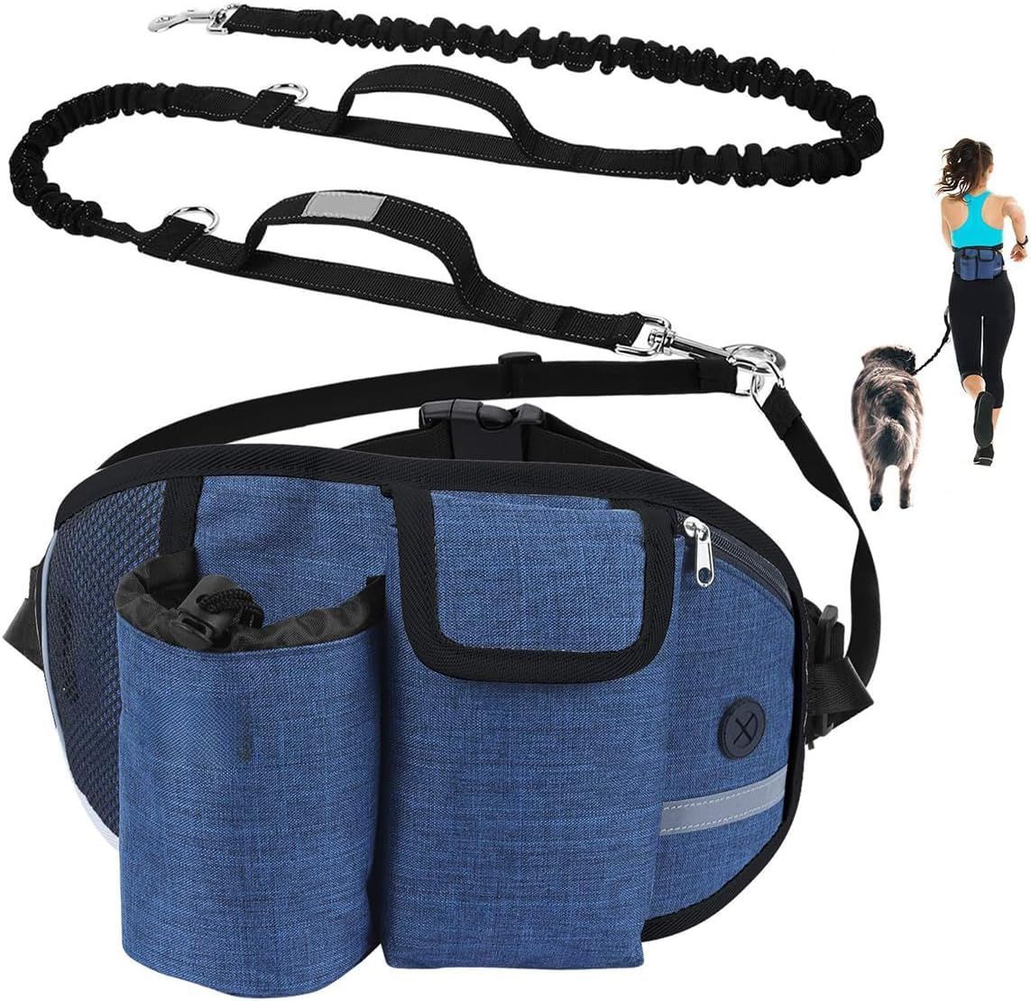 Waist Bag With Dog Leash Hands Free Dog Leash for Walking Running Hiking