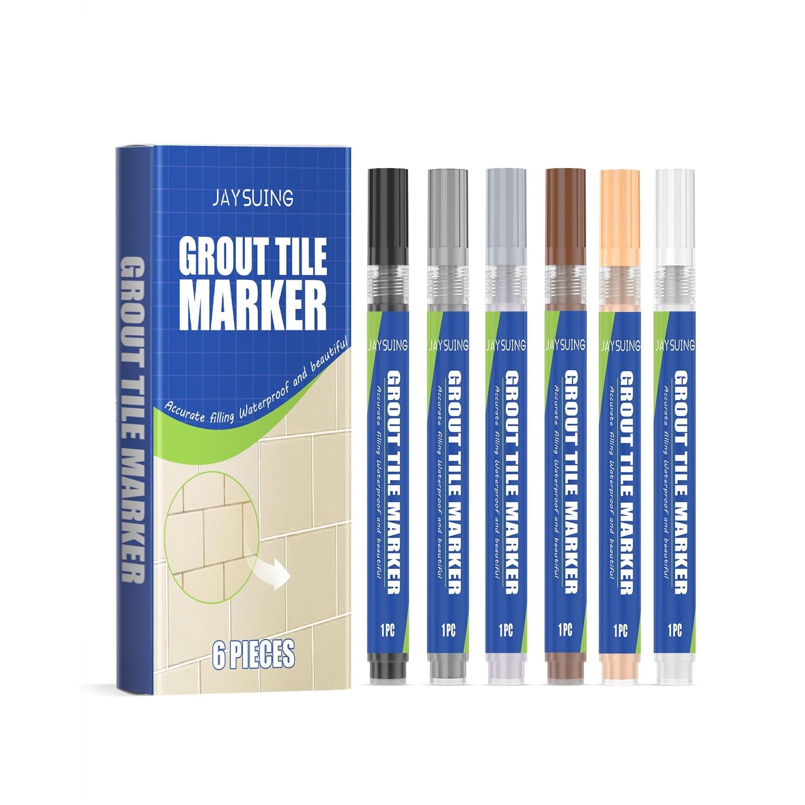 Aesthetic Gap Filling Pen for Waterproof Tile Seams, Moldproof, Easy Repair ,6 pieces