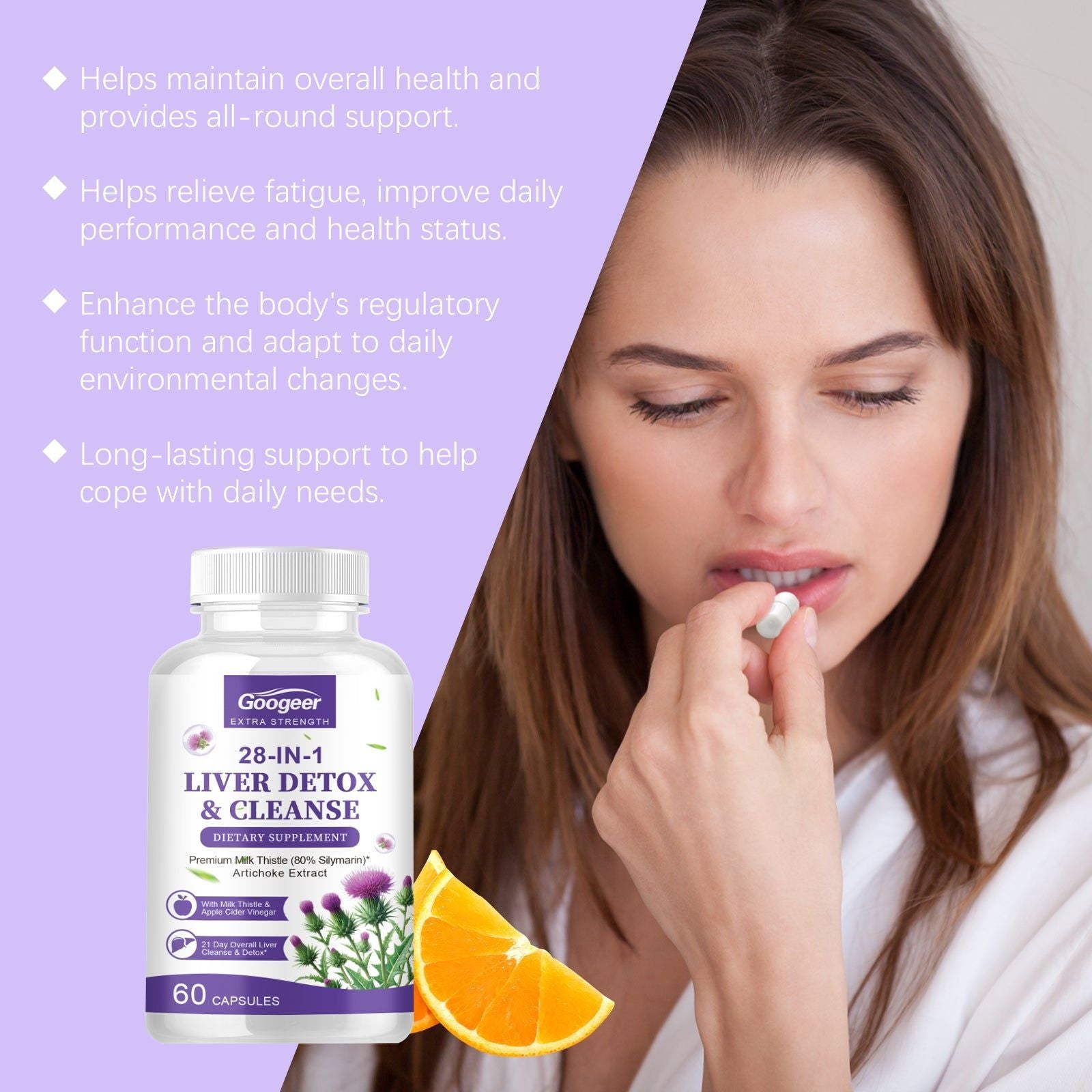 Body Care Supplement, Boost Vitality, Support Daily Health, Easy & Fast ,60 capsules