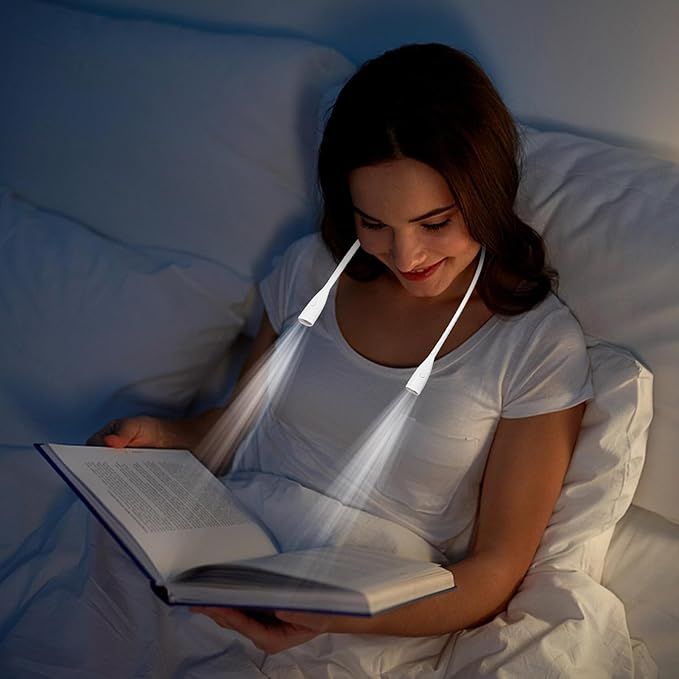Led Neck Reading Light Hands Free Neck Night Lamp with 3 Brightness Levels