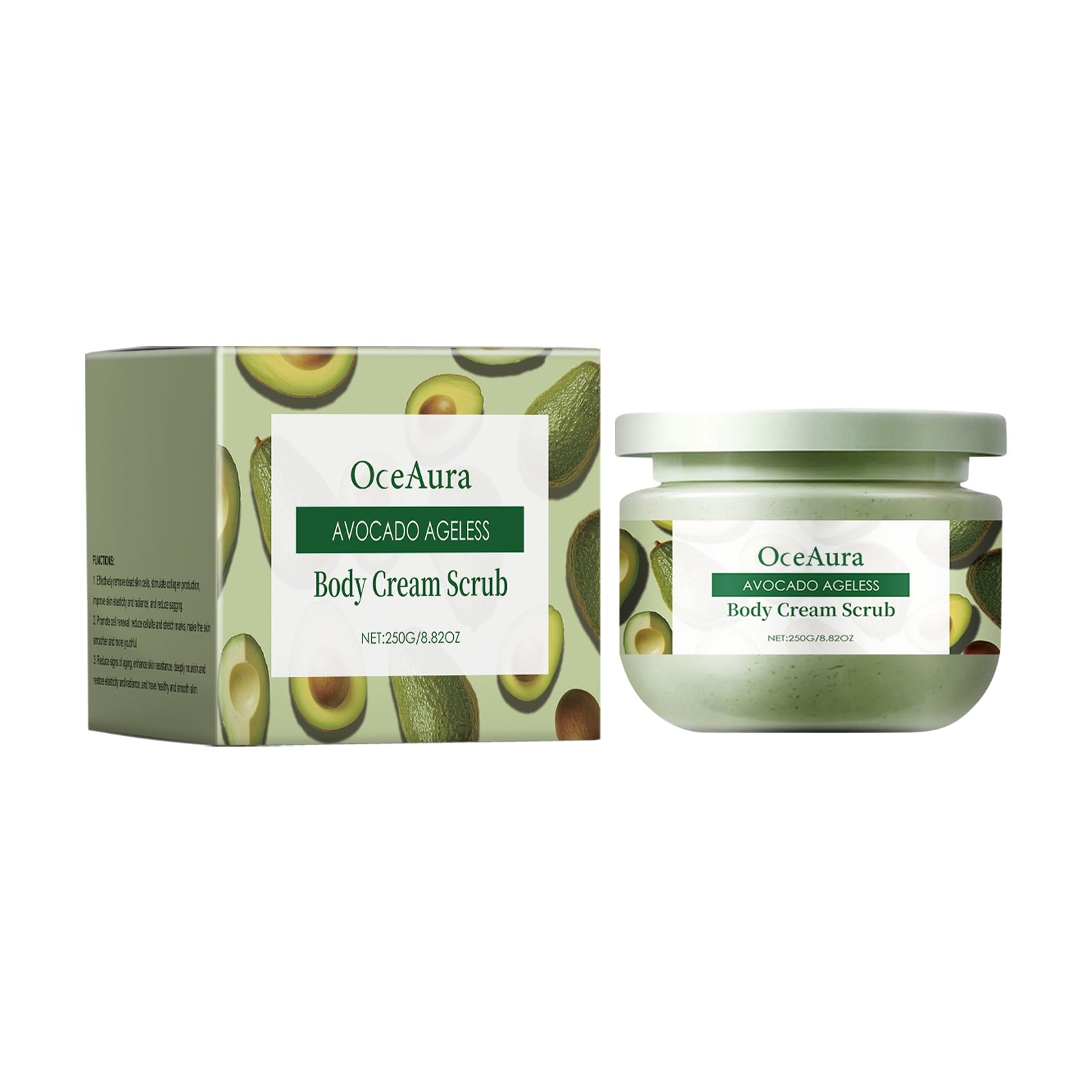 Avocado Body Scrub, Exfoliating, Moisturizing, Hydrating, Soft Skin, Body Care ,250g