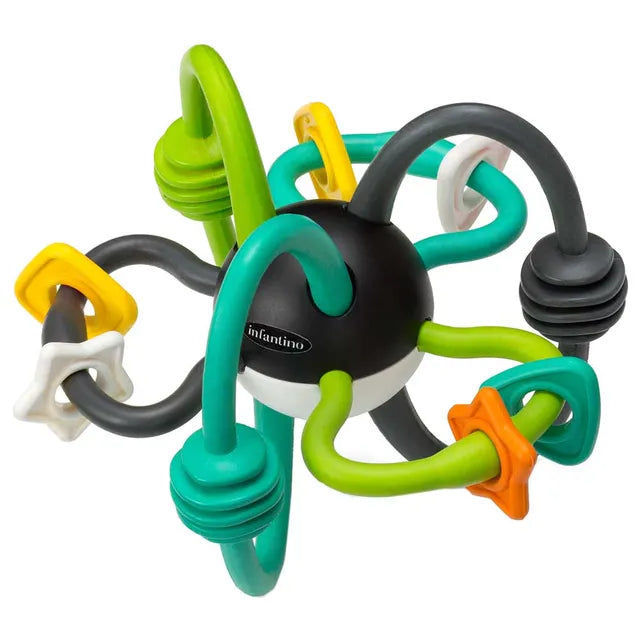 Infantino Shake & Teethe Flexible Rattle Ball – Baby Teether & Sensory Toy