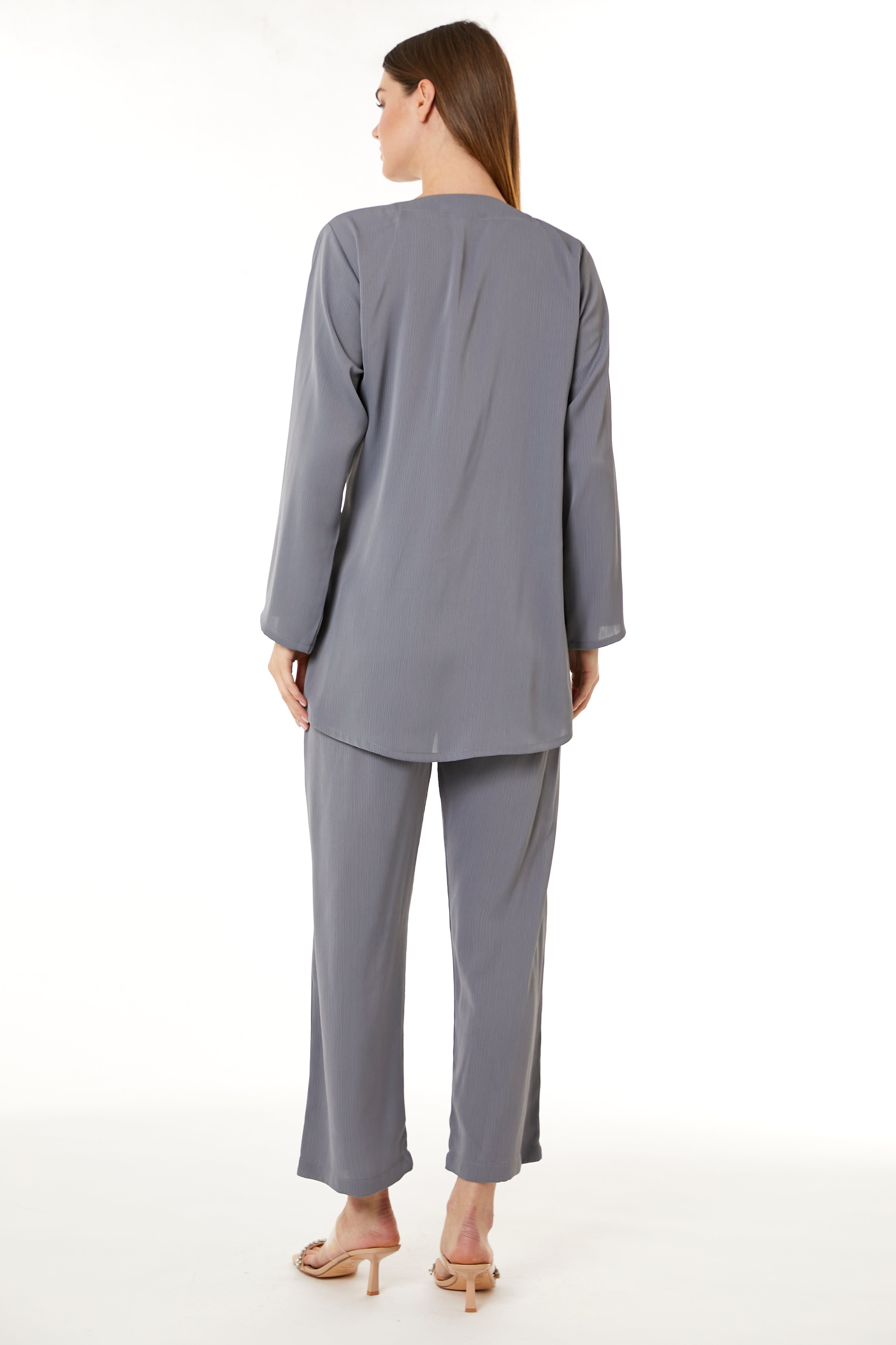 MOiSTREET Grey Zoom Top and Pants Set