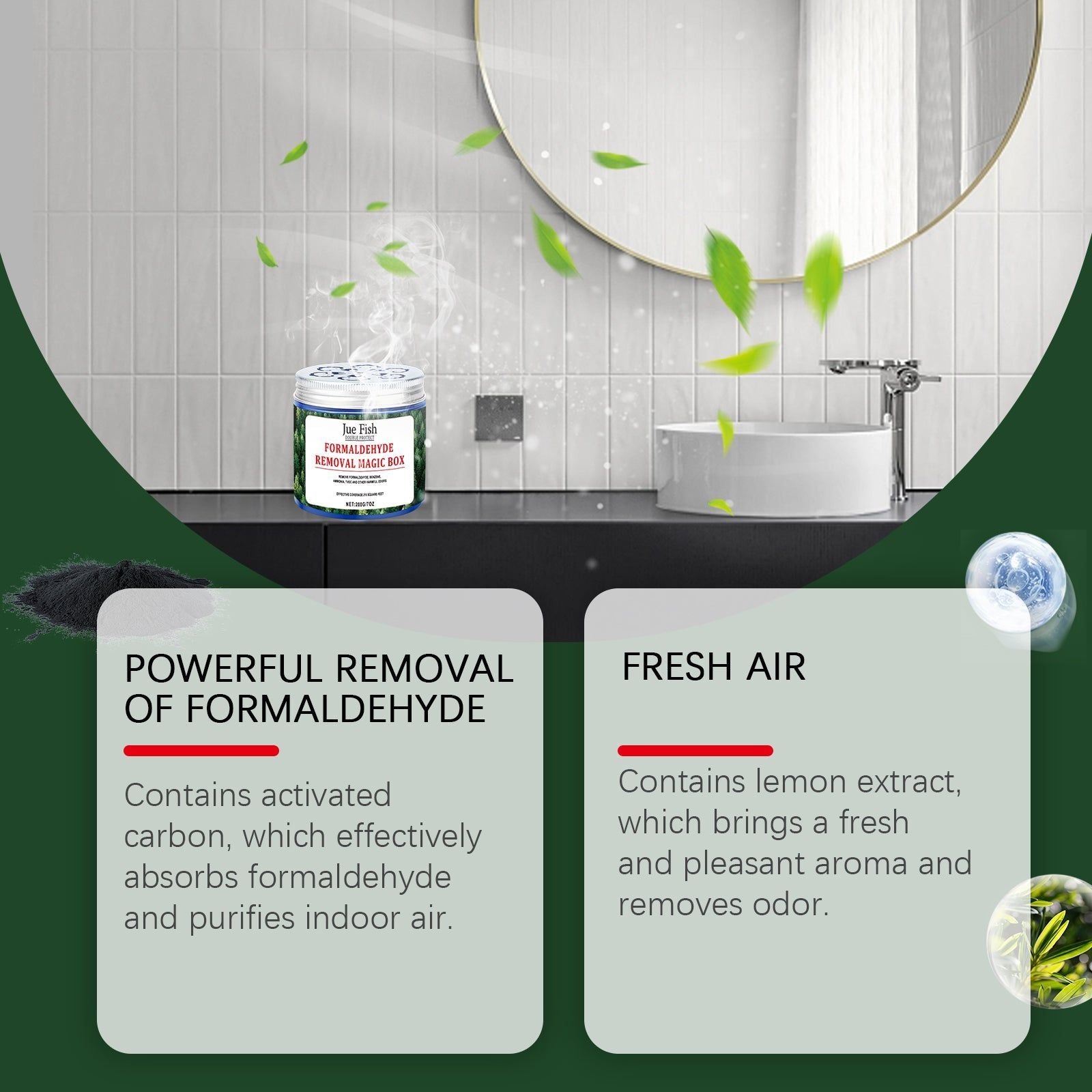 Clean Formaldehyde Magic Box, Indoor Air Purifier, Odor Removal, Fresh Home ,1 set