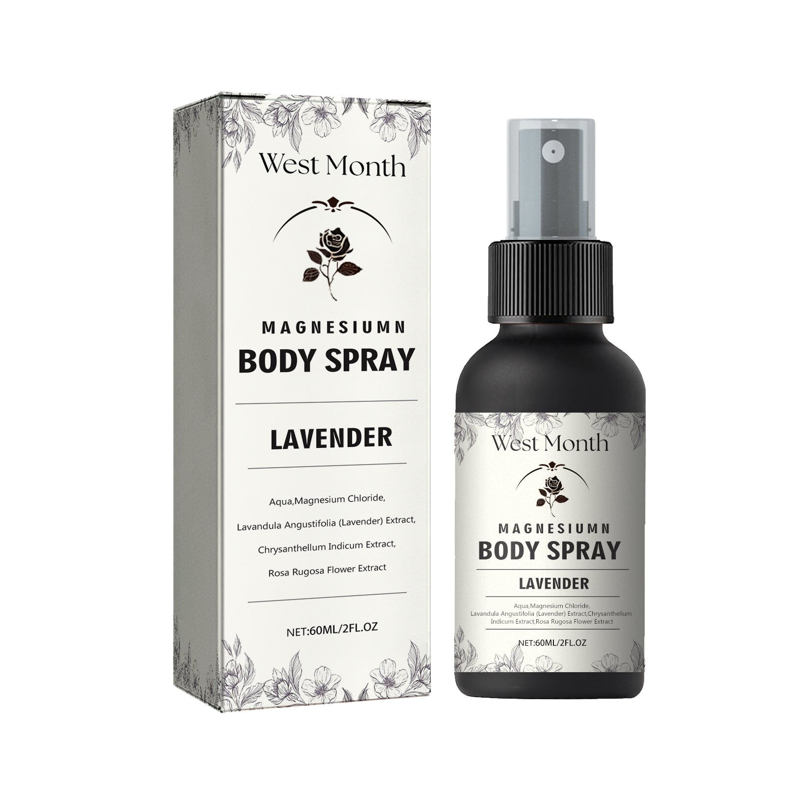 Magnesium Body Spray for Muscle Relief, Fatigue & Relaxation, Natural Pain Relief ,60ml