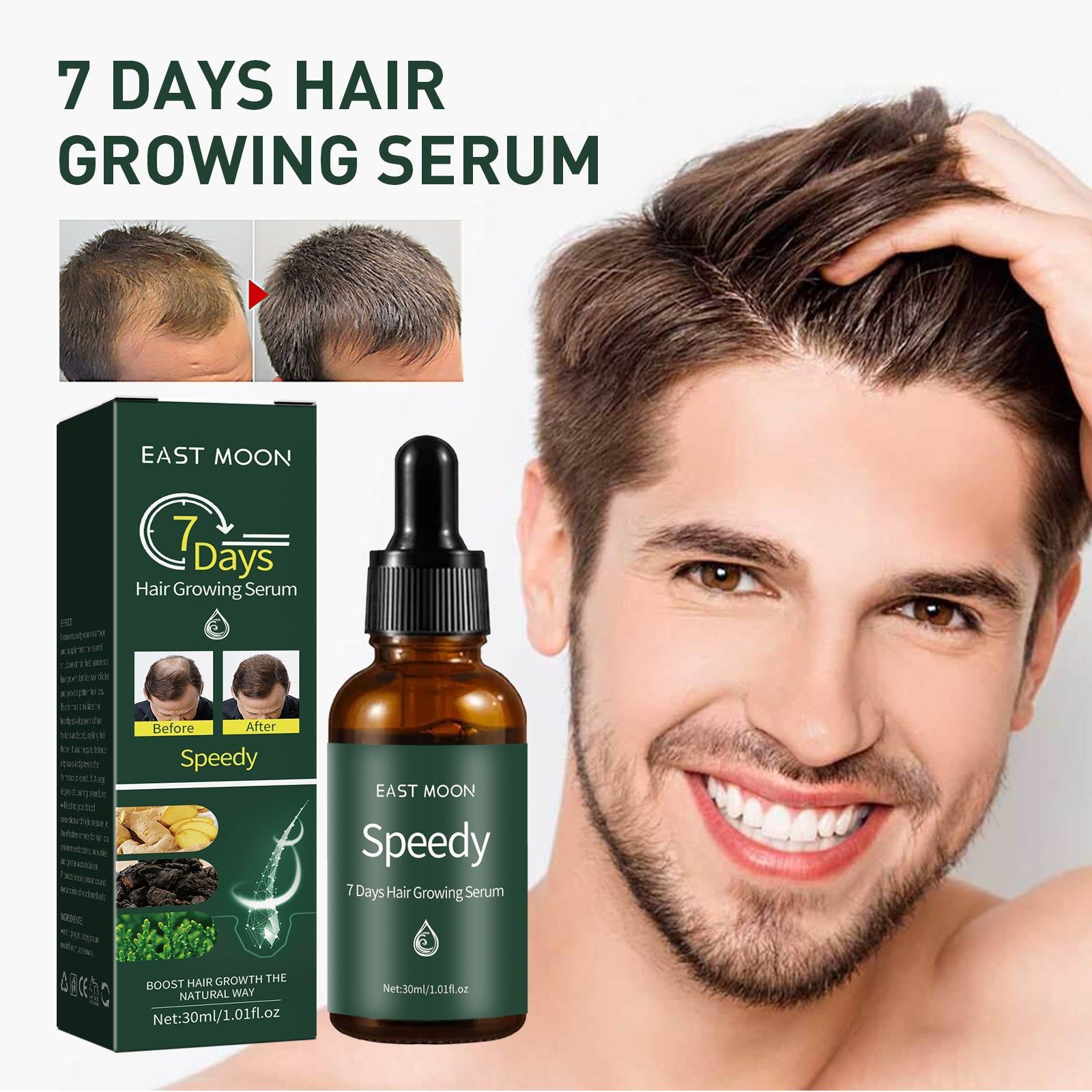 7-Day Hair Essence, Accelerate Hair Growth, Nourish Scalp, Hair Regrowth Treatment ,30ml