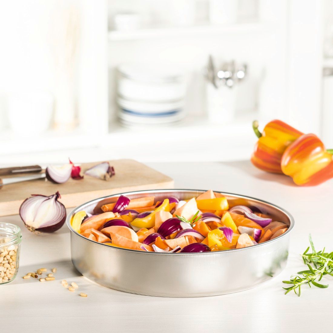 XAVAX 111502 Roasting/Oven Dish, round, stainless steel, 34 cm