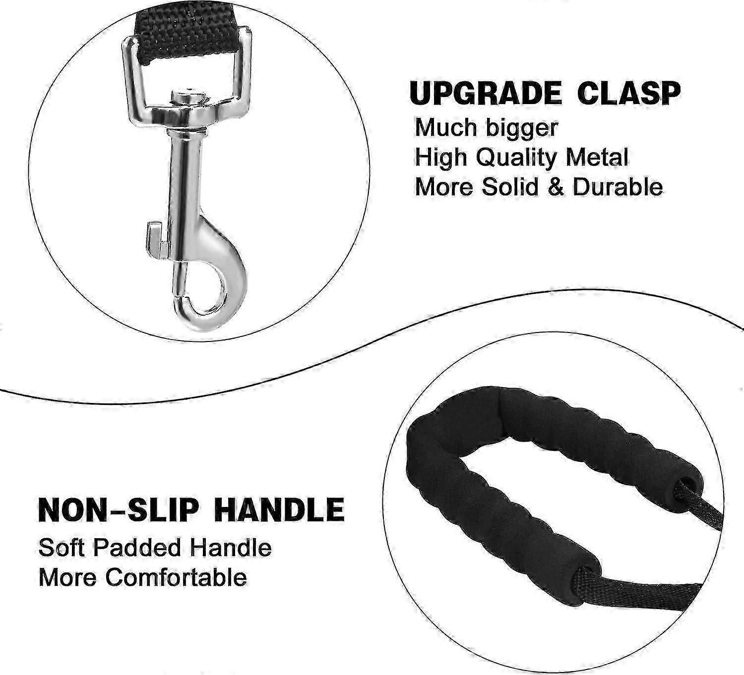 Dog Training Leash Dog Lanyard Strap Long Leash With Padded Handle For Small To Large Size -20m Dogs, Black