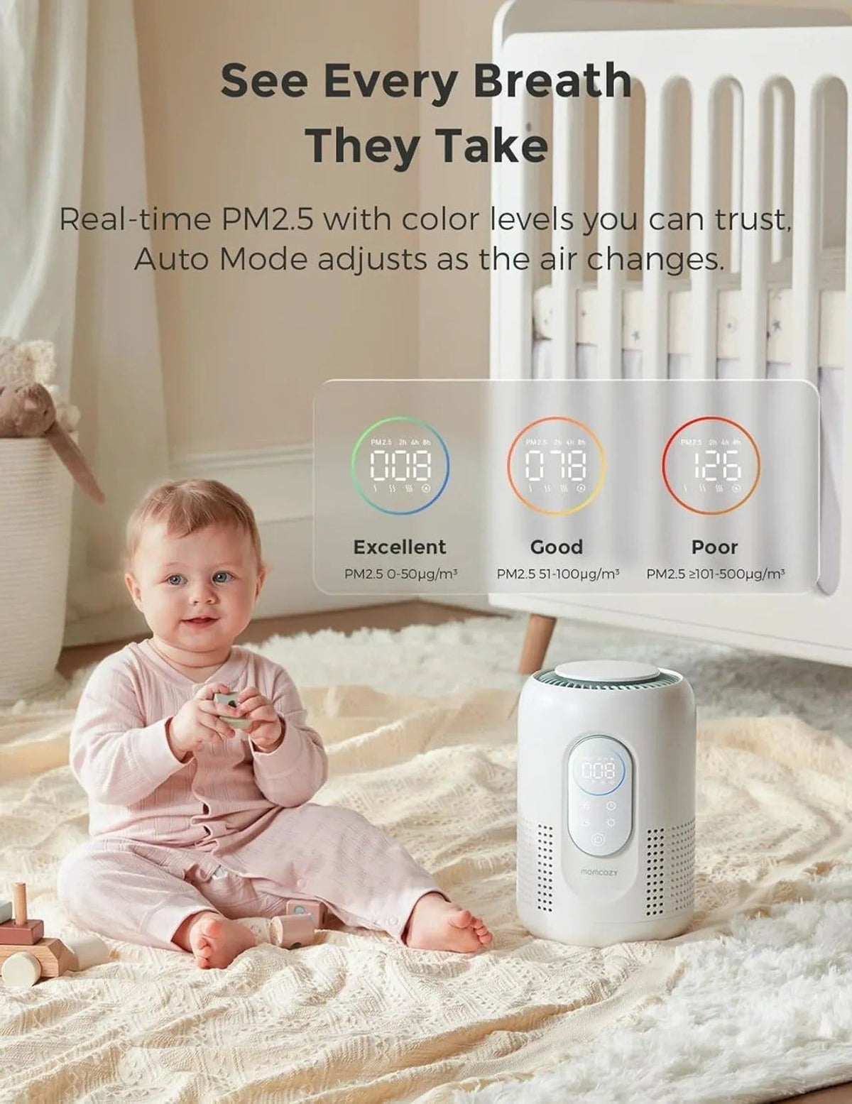 Momcozy - Cozy Breath Baby Air Purifier - White