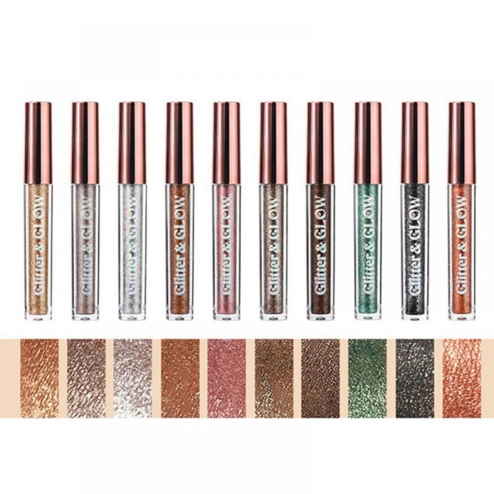 Liquid Eyeshadow Set of 10 Glitter Pearl Color Liquid Eyeshadow Makeup Kit