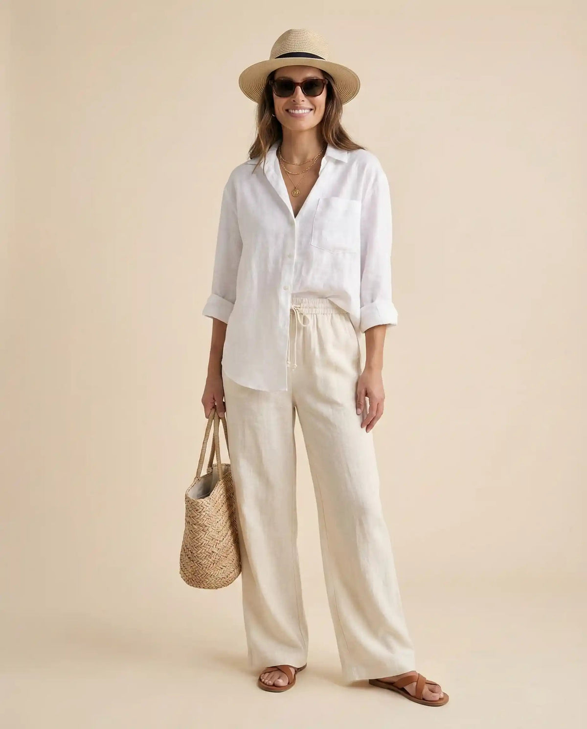 Jones New York linen off White Pants