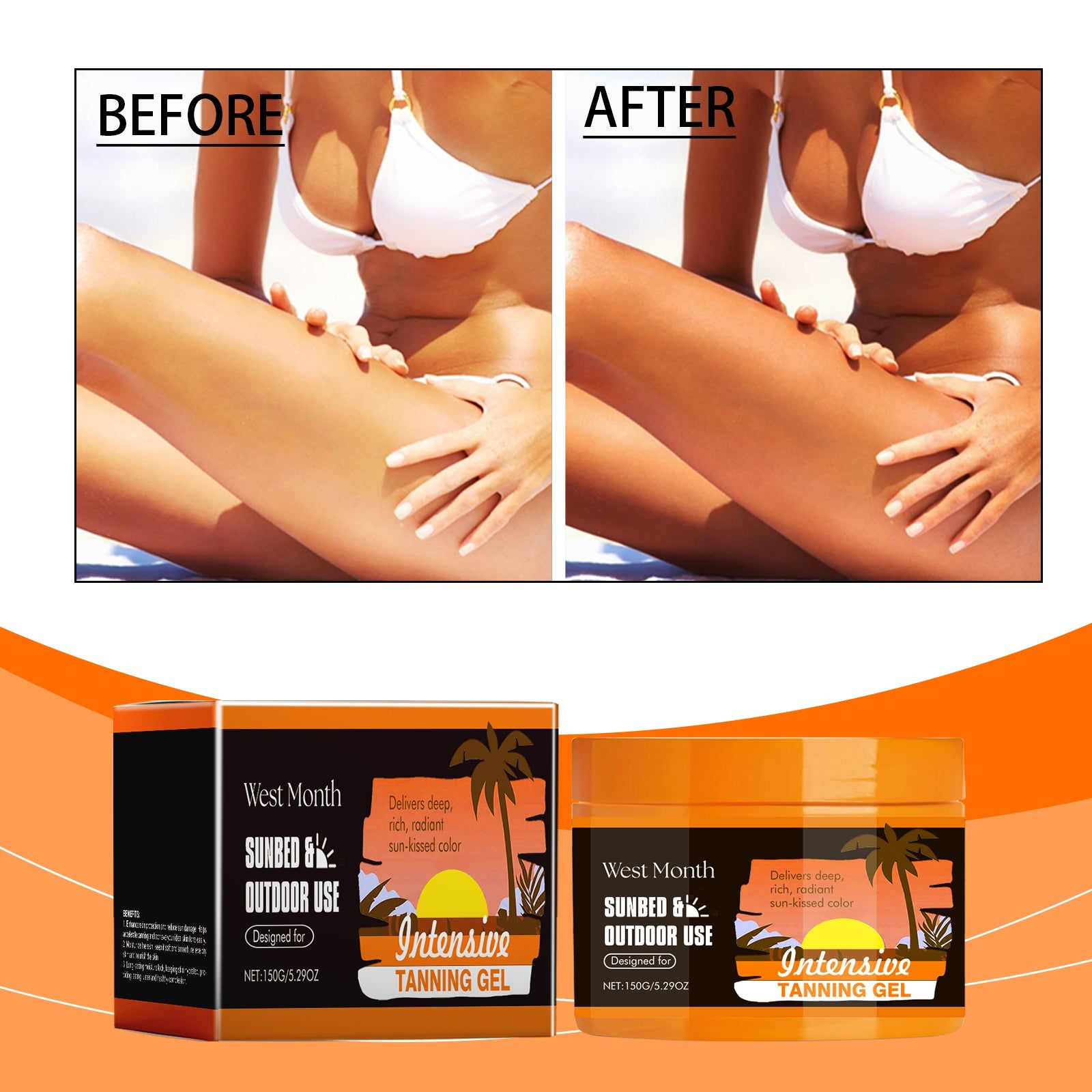 Carrot Black Gel for Body Care, Tanning, Moisturizing, Summer Outdoor Skin ,150g