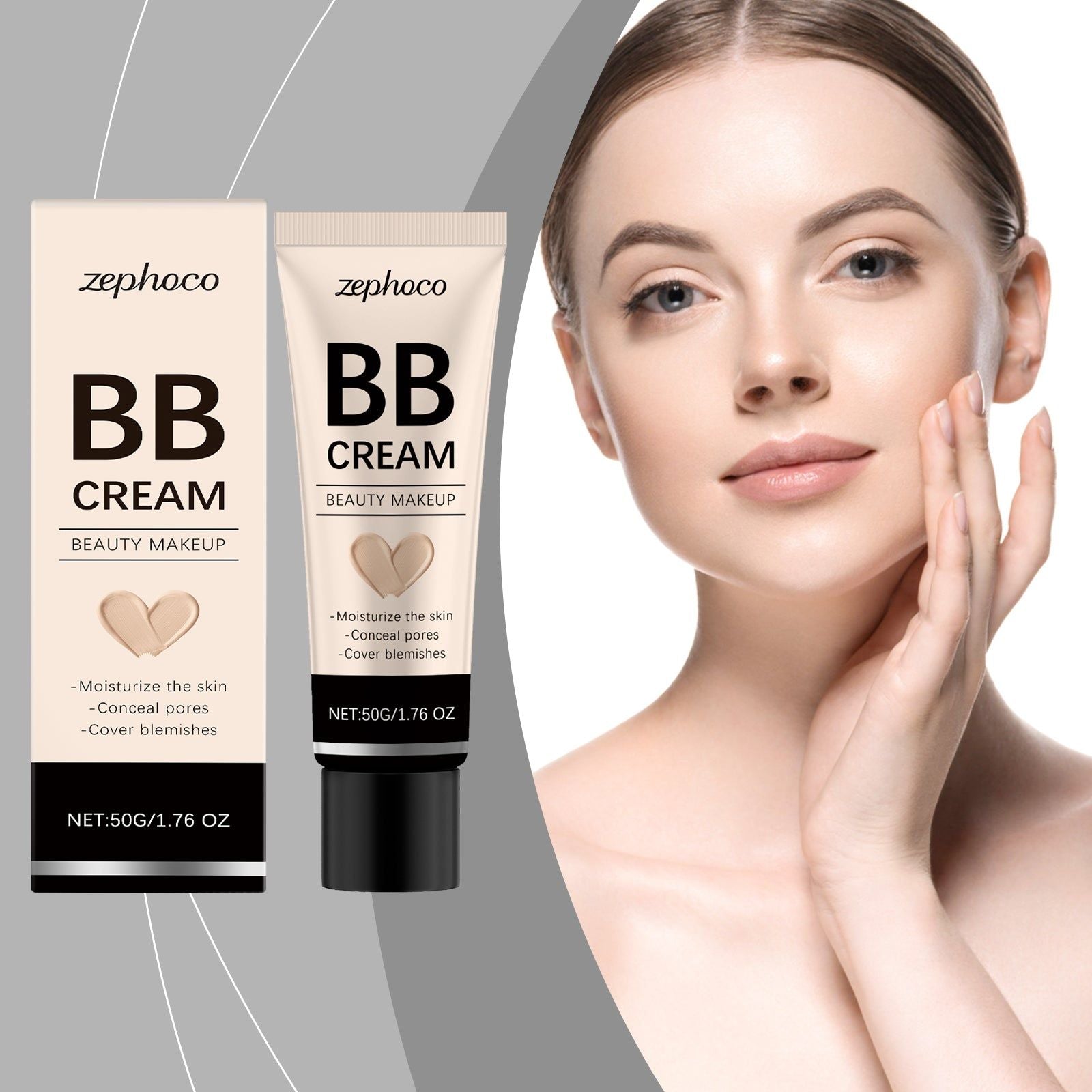 Concealer BB Cream, Natural, Hydrating, Matte, Long-Lasting, Flawless Finish ,50g