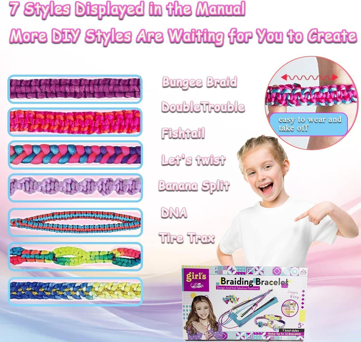 Friendship Bracelet Making Kit Jewelry Crafts Kids DIY Toy Birthday Christmas Gifts