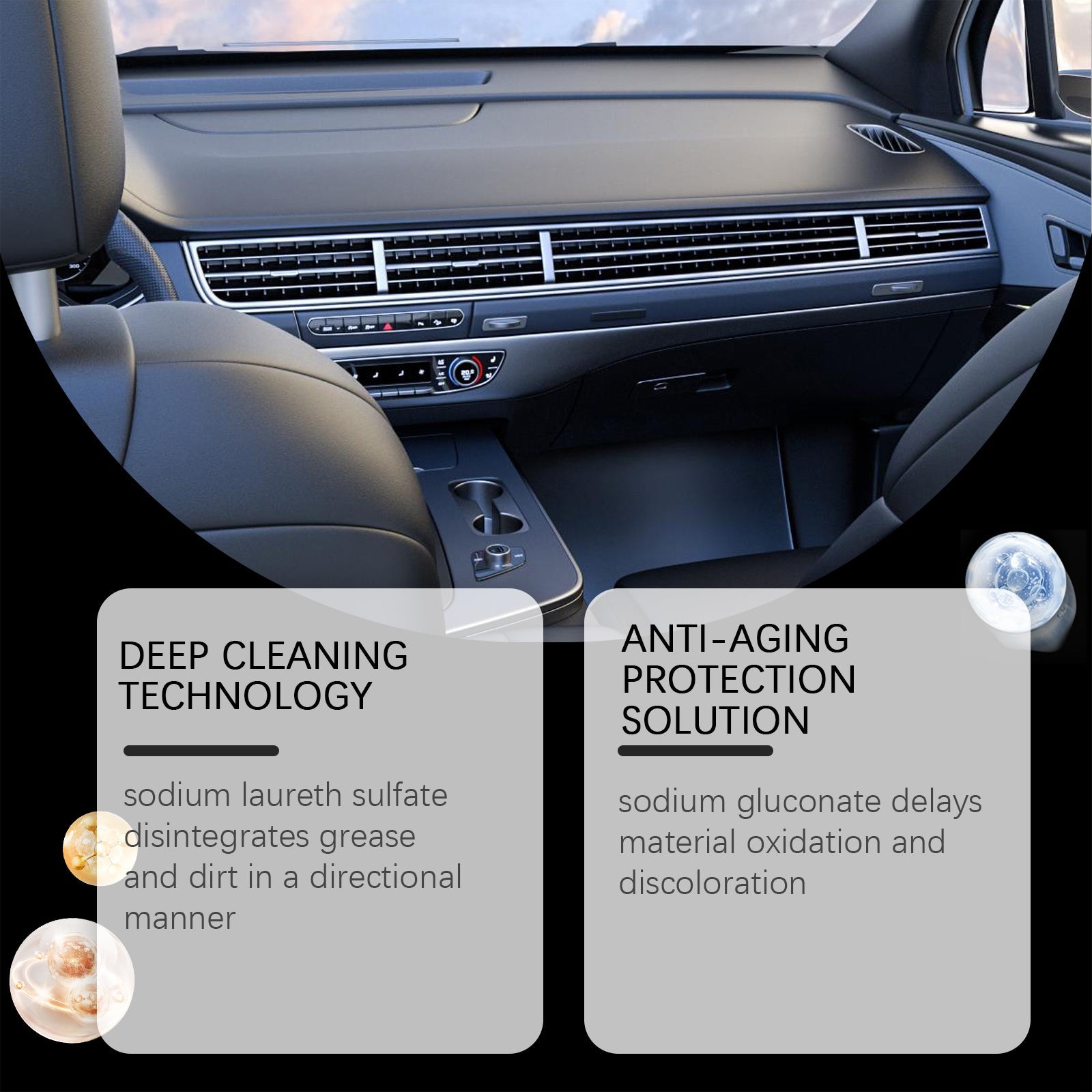 Car Interior Cleaning Spray, Gentle, Decontamination, Universal, Portable, Fast Stain Removal ,1set