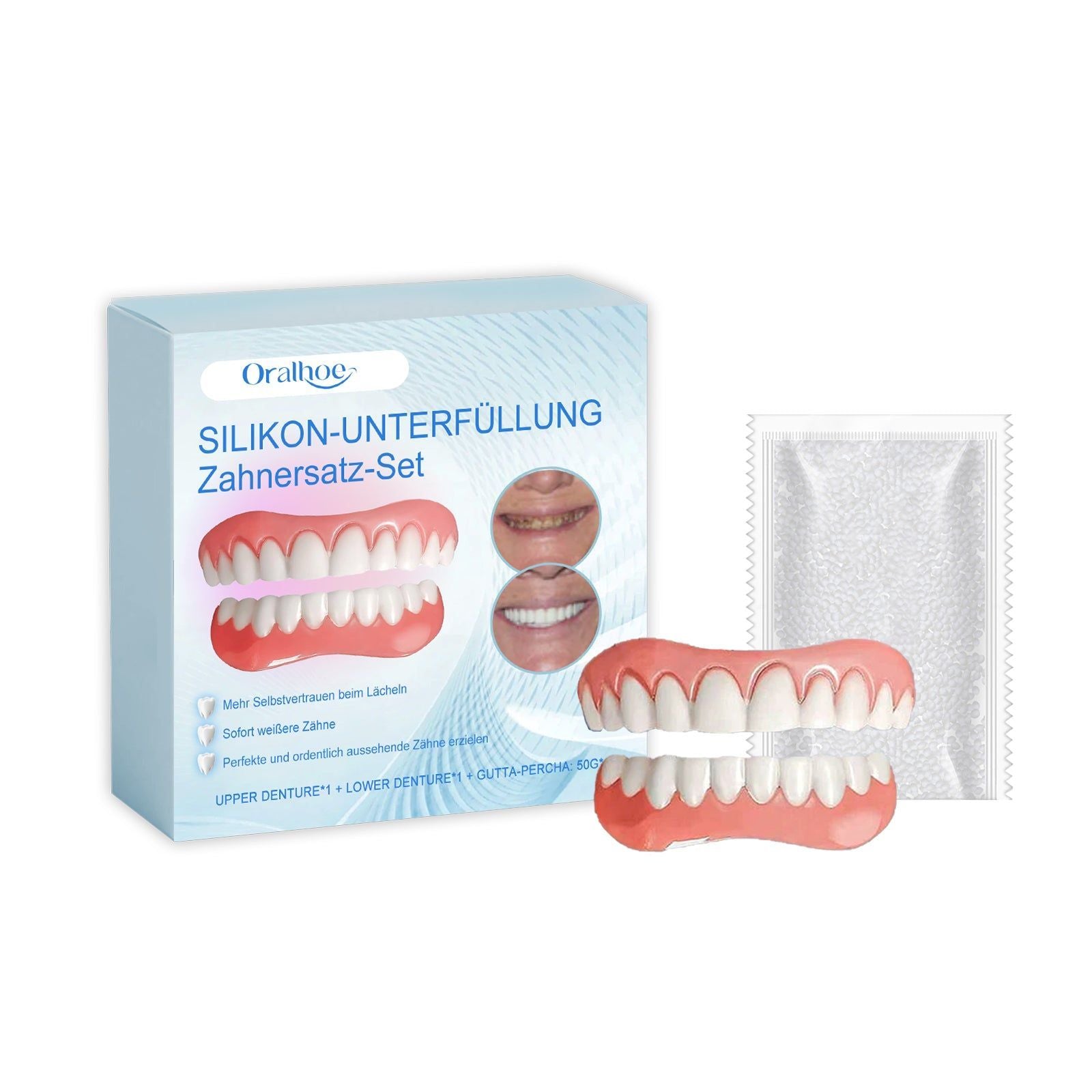 Enhance Your Smile Instantly, Dental Care Cosmetic Denture Set, Natural Fit, Comfortable, Quick Results ,1 set