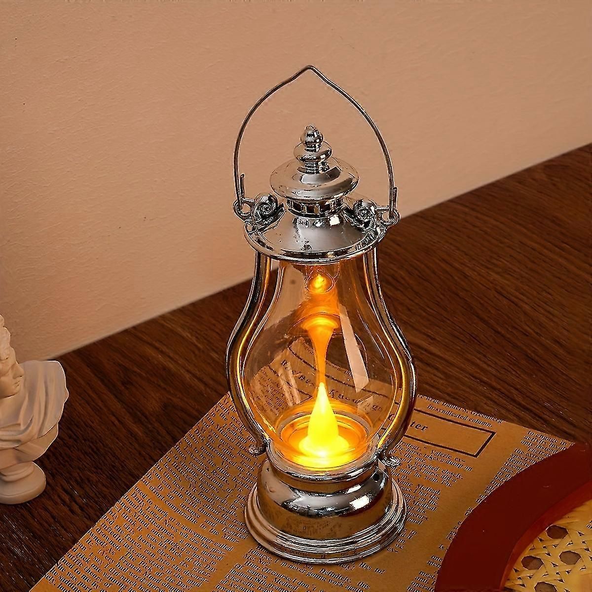 Retro LED Electronic Oil Lamp with Touch Control & Battery Power for Indoor/Outdoor Decorative Lighting