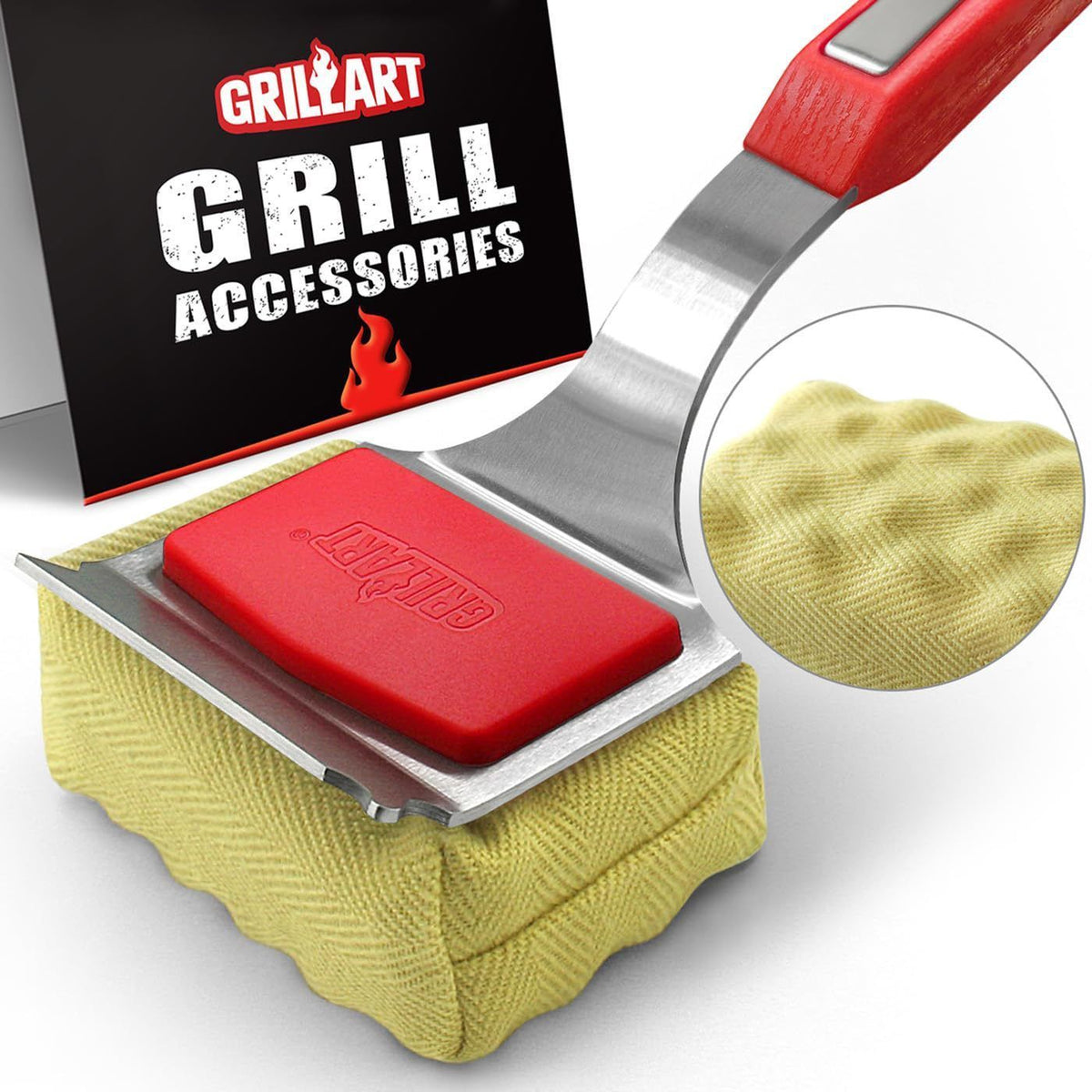 Bristle Free Barbecue Brush Replaceable Cleaning Head Safe Replacement Cleaning Pad