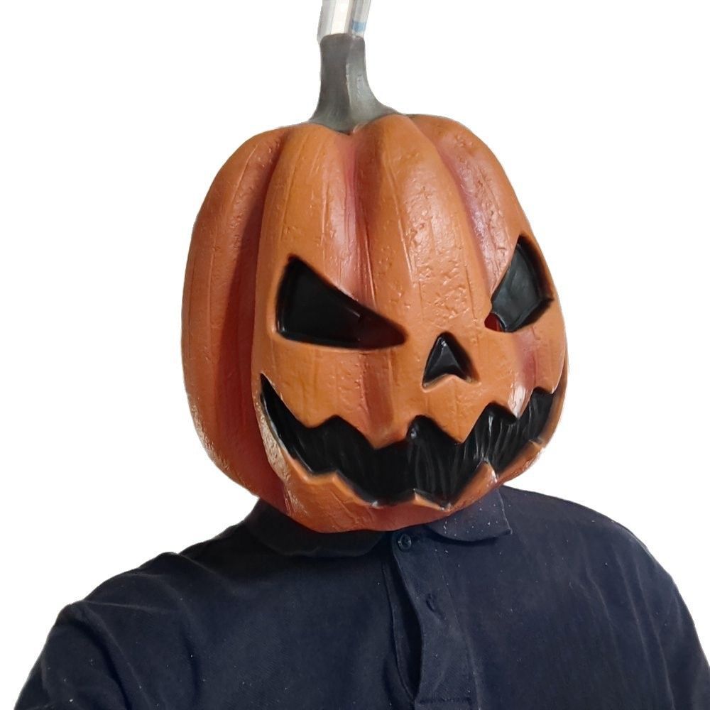 Pumpkin Devil Mask Halloween Horror Costume Headdress Carnival Party Dress Up Props