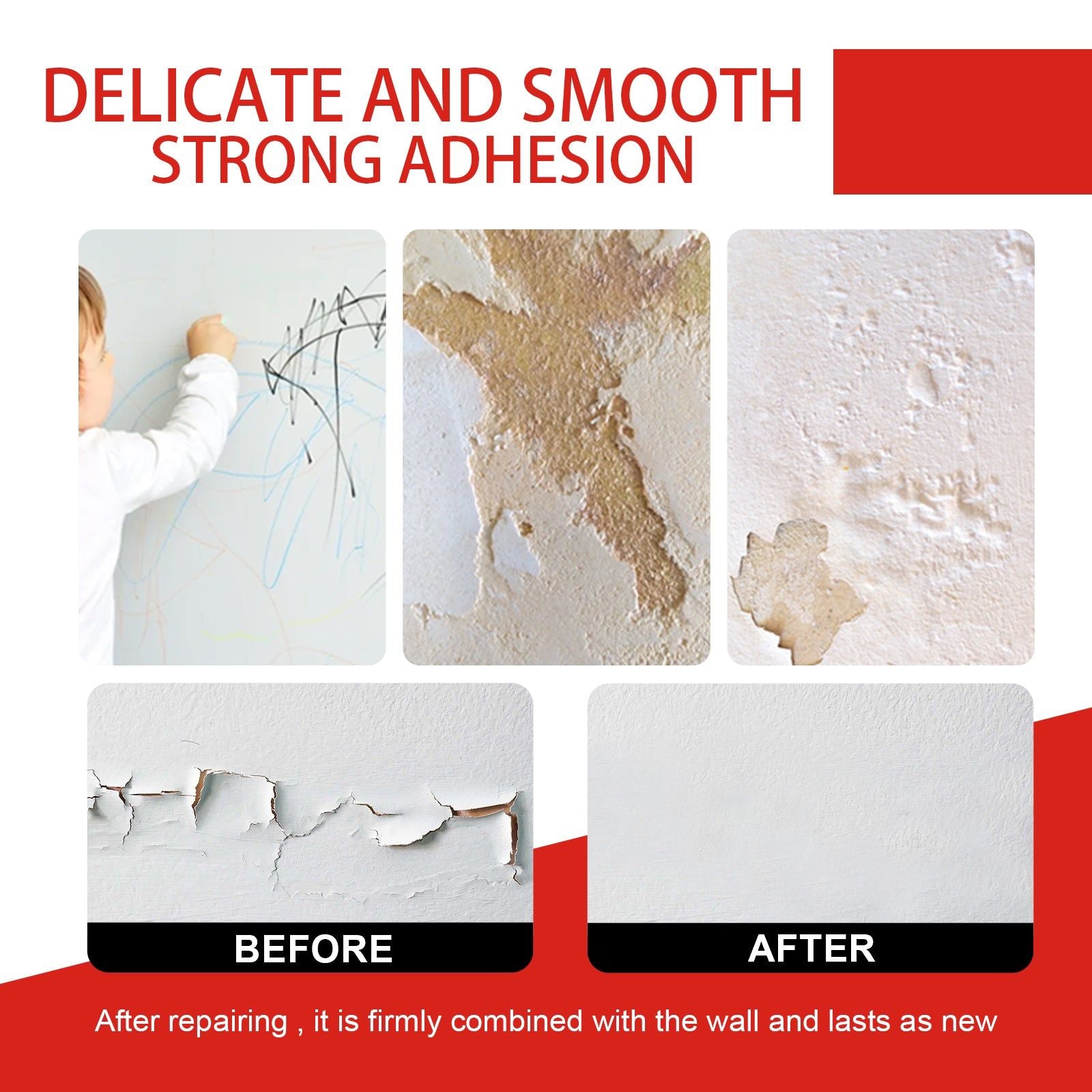 Transform Your Walls with Jue-Fish Wall Plaster, Waterproof Crack Repair, Mold Resistant ,100g