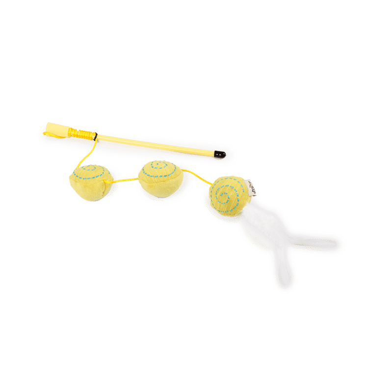 All For Paws Kitty Wand Ball - Yellow