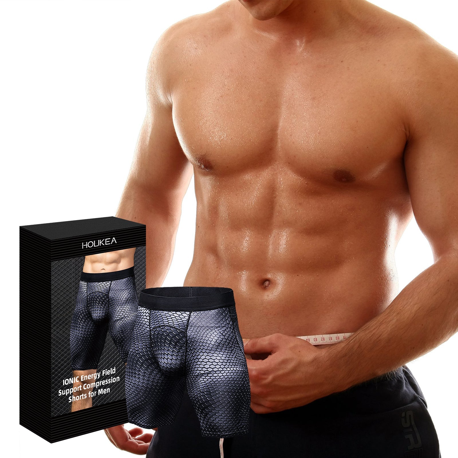 Men's Breathable Tourmaline Underwear, Anti-Wear Elastic Boxer Briefs, Comfortable Sports Underwear ,XL
