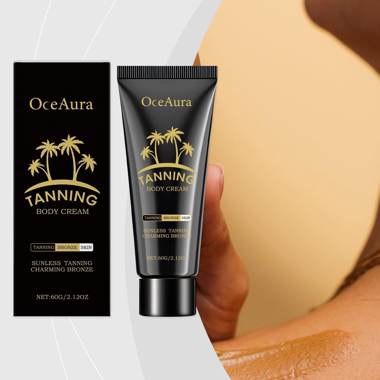 Black Body Cream, Hydrating, Bronzing, Promoting Blackening, Smooth Skin ,60g