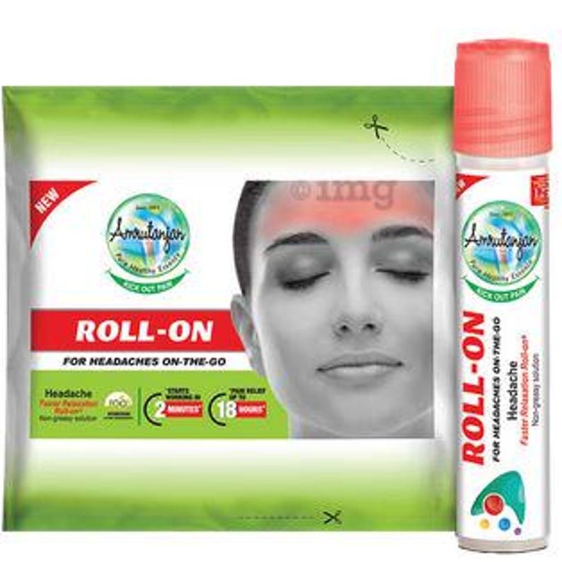 Trustmeds Amrutanjan Headache Relaxation Roll-On with Velvet Bag